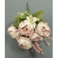 Mini Peony Bouquet Pink (5) 12"